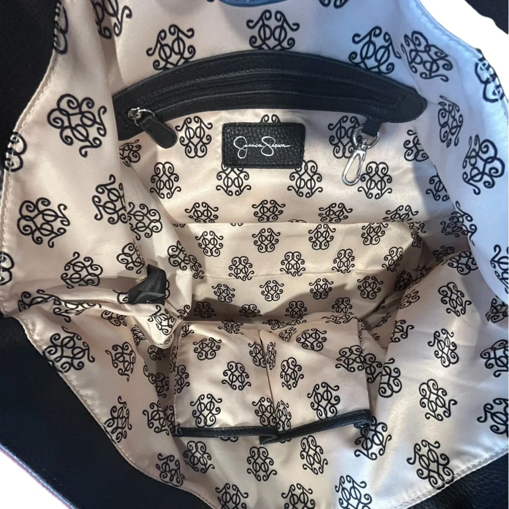 Jessica Simpson Elegant Colorblock Pink & Gray Women's Faux Leather Tote Bag EUC - Picture 15 of 15